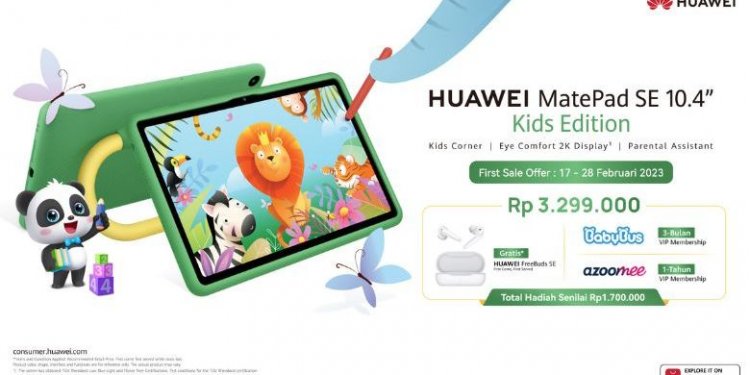 Solusi Anticemas bagi Orangtua, Tablet Aman untuk Anak HUAWEI MatePad SE Kids Edition Sudah Tersedia Hari Ini dengan Total Hadiah Senilai Rp 1,7 Juta