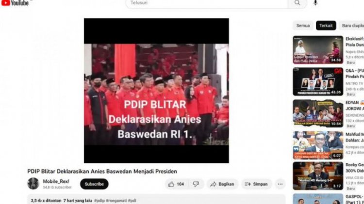CEK FAKTA Kader PDIP Deklarasikan Anies Baswedan Capres 2024 di Blitar