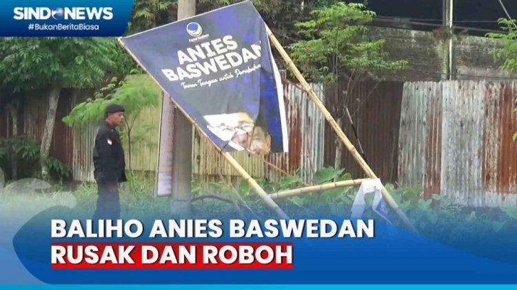 VIDEO: Baliho Capres Anies Baswedan di Jember Rusak dan Roboh