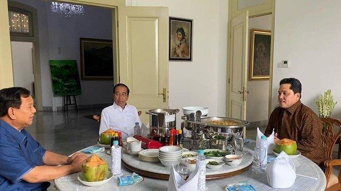 Prabowo dan Erick Thohir Bertemu Jokowi di Istana, Dipasangkan Jadi Capres Cawapres? Respons Menhan