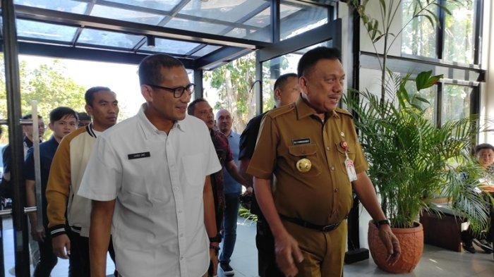 Olly Dondokambey dan Sandiaga Uno Bahas Capres Sambil Sarapan Tinutuan di Manado 