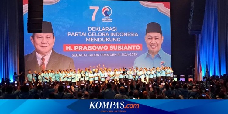 Partai Gelora Resmi Deklarasikan Prabowo Subianto Capres 2024