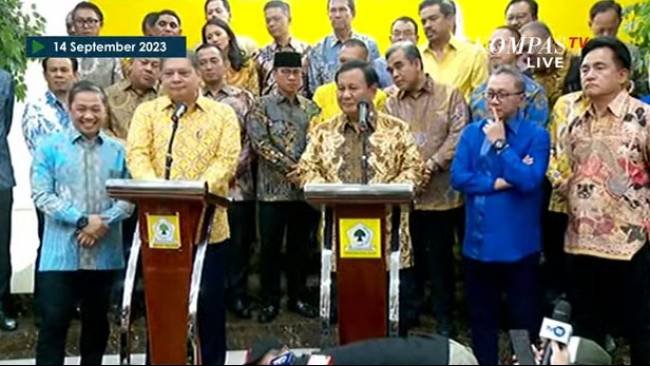 Golkar Kasih Sinyal 'Partai Biru' akan Gabung ke Koalisi Indonesia Maju Dukung Prabowo Capres