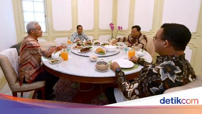 Jamuan Makan Siang Jokowi Penuh Keakraban untuk 3 Capres di Istana