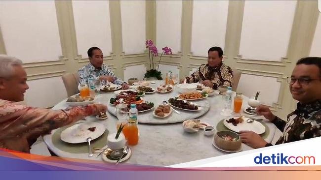 Ungkap Pesan Makan Bareng 3 Capres, Jokowi: Jangan yang di Bawah Masih Ribut