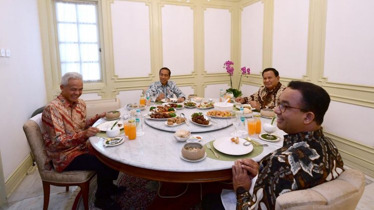 Ajak Tiga Capres Makan Siang Bersama, Jokowi: Jangan Sampai yang di Bawah Masih Ribut