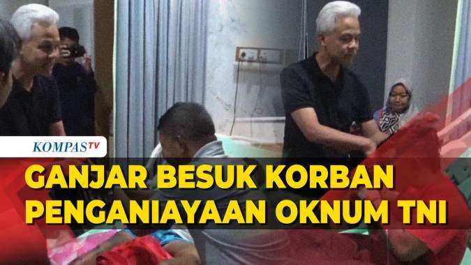 Momen Capres Ganjar Besuk Korban Penganiayaan oleh Oknum TNI di Boyolali