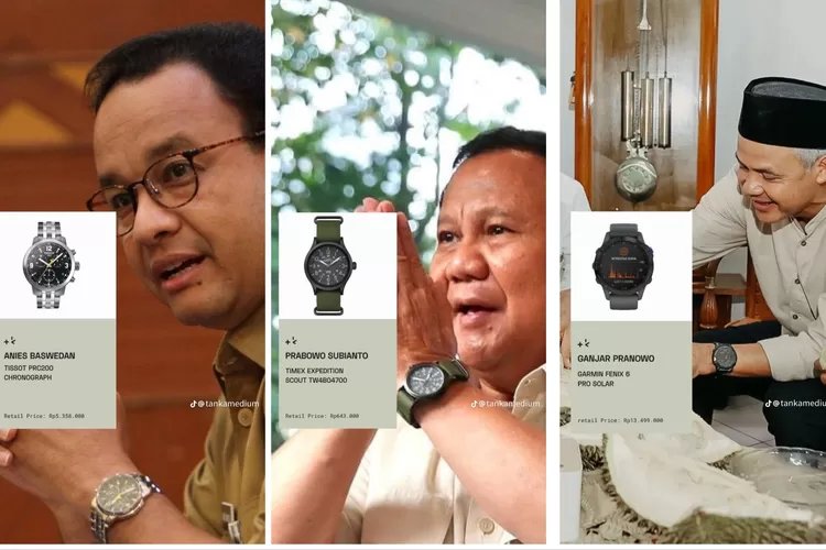 Daftar harga jam tangan Capres 2024: Prabowo Subianto, Anies Baswedan, dan Ganjar Pranowo, siapa yang paling mahal?