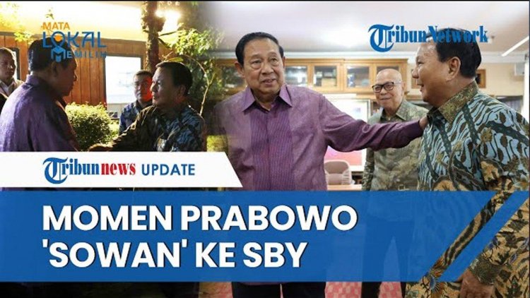 Momen Lebaran 2024, Prabowo Subianto Kunjungi SBY di Cikeas, Pakai Kemeja Batik 'Datang ke Senior'