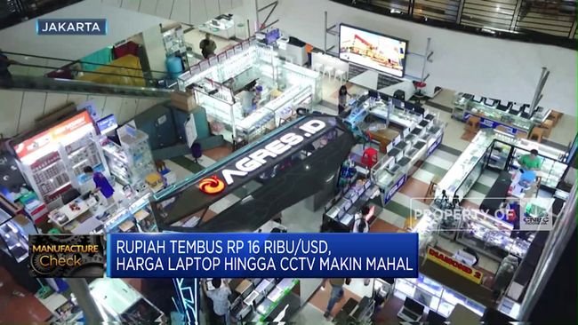 Rupiah Tembus RP 16 Ribu / USD,Harga Laptop Hingga CCTV Makin Mahal