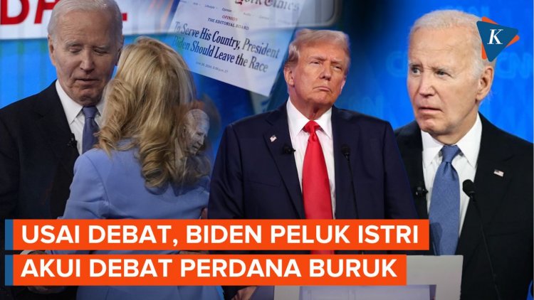 Biden Peluk Istri, Berbisik Akui Penampilannya Buruk Saat Debat Lawan Trump