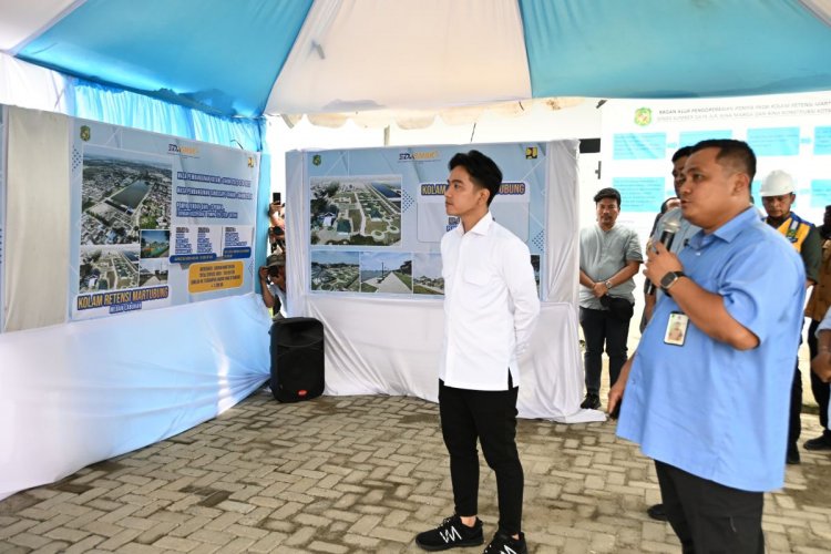 Gibran tinjau proyek kolam retensi Martubung untuk atasi banjir Medan